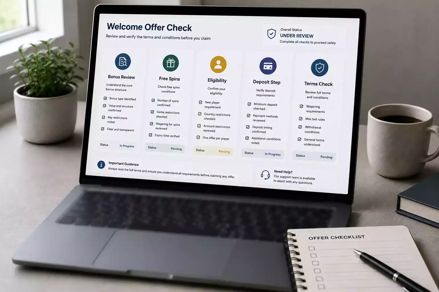 A neutral welcome offer checklist for PlayGrand bonus details and eligibility checks